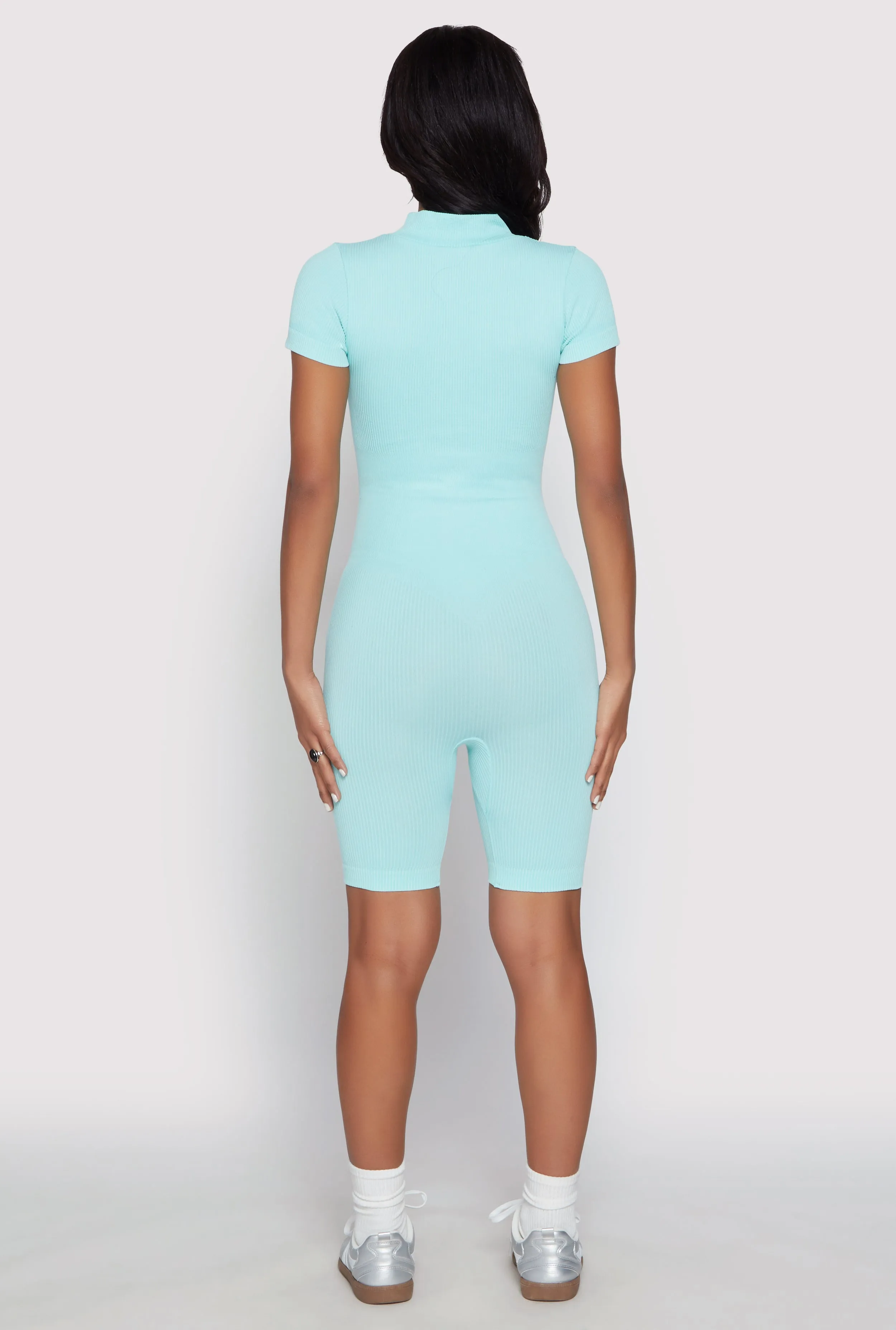 Acid Wash Biker Romper sold by Rainbow product image thumbnail 5