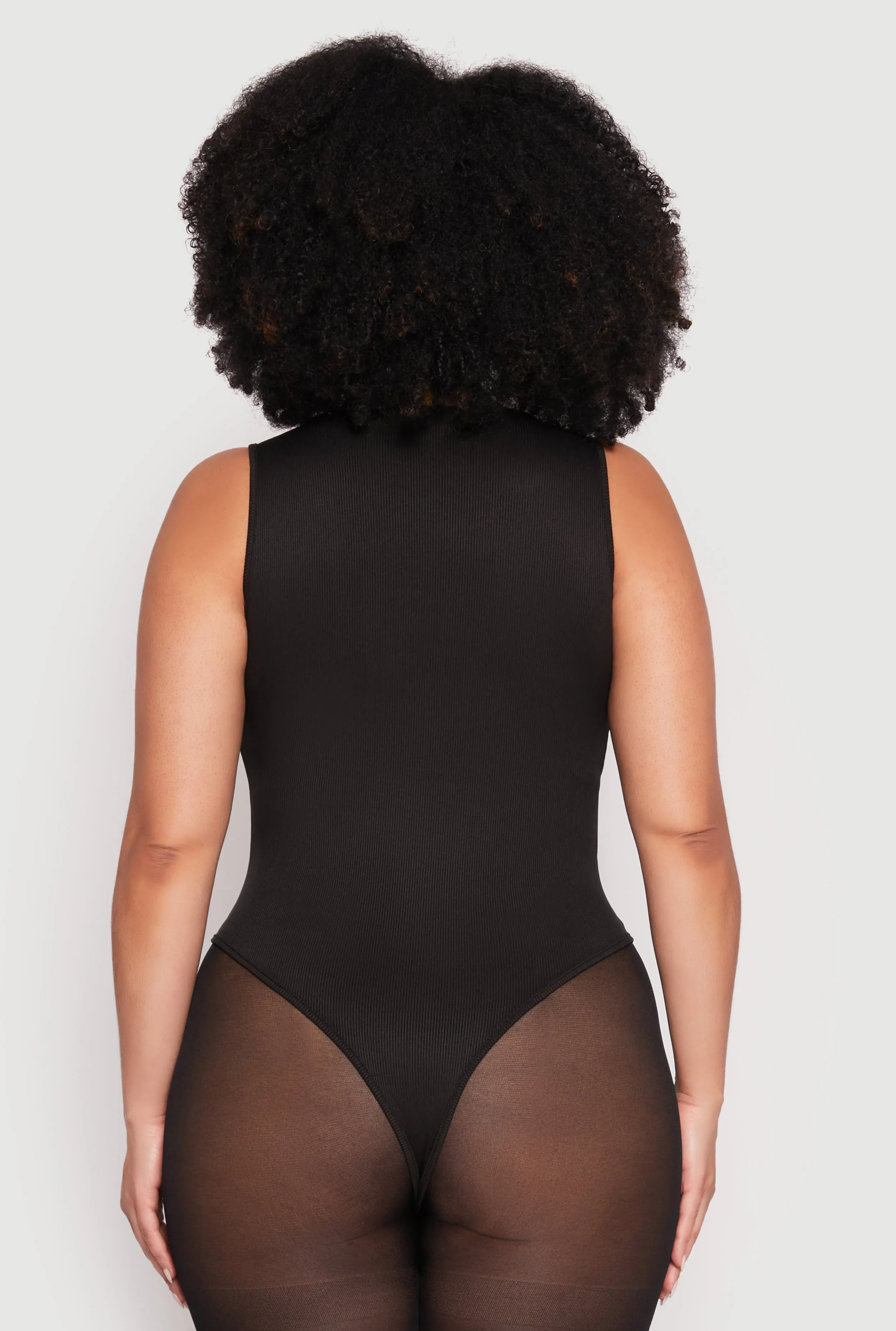 Plus Size Daisy Ribbed Knit Tank Thong Bodysuit sold by Rainbow product image thumbnail 5