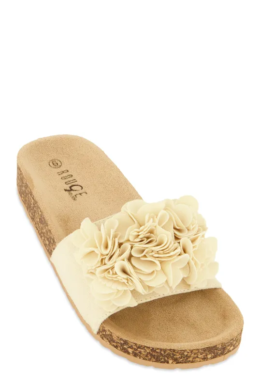 Flower Petal Band Platform Slide Sandals sold by Rainbow