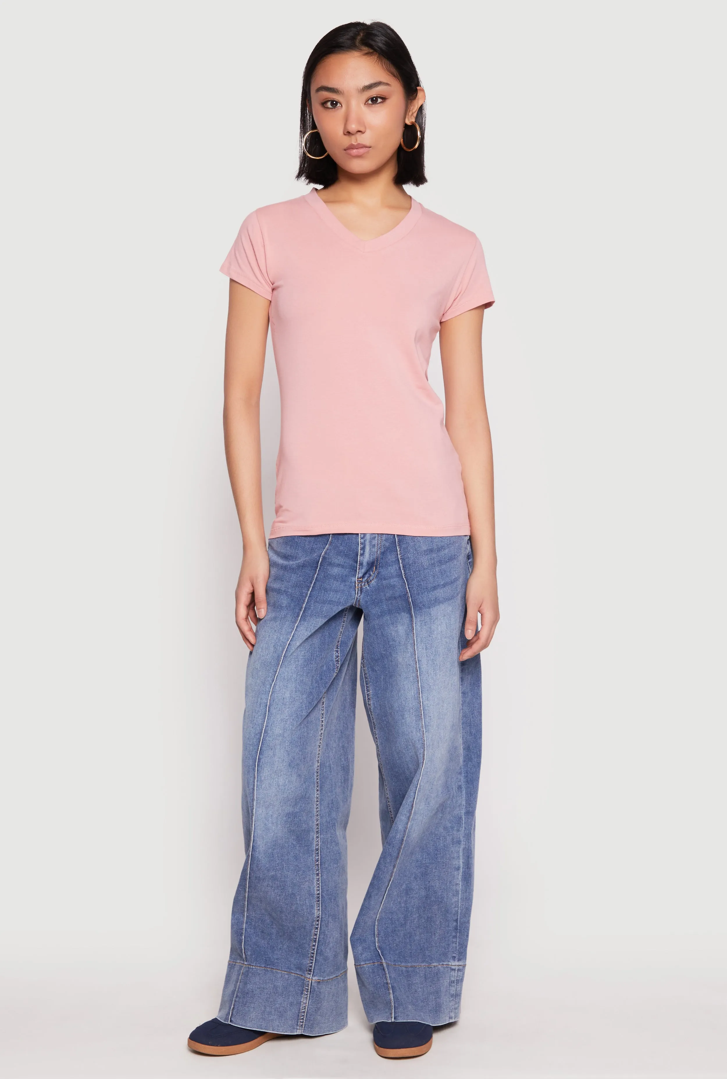 V Neck Short Sleeve Tee sold by Rainbow product image thumbnail 3