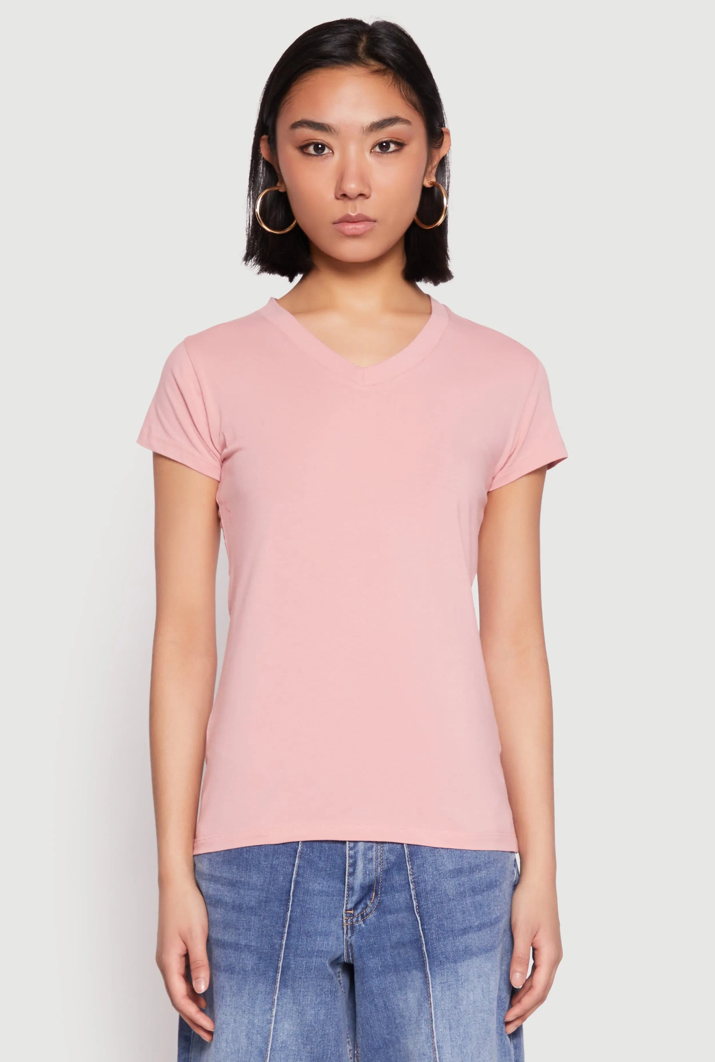 V Neck Short Sleeve Tee sold by Rainbow product image thumbnail 2