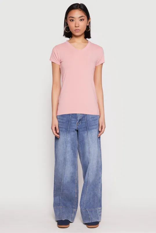 V Neck Short Sleeve Tee sold by Rainbow