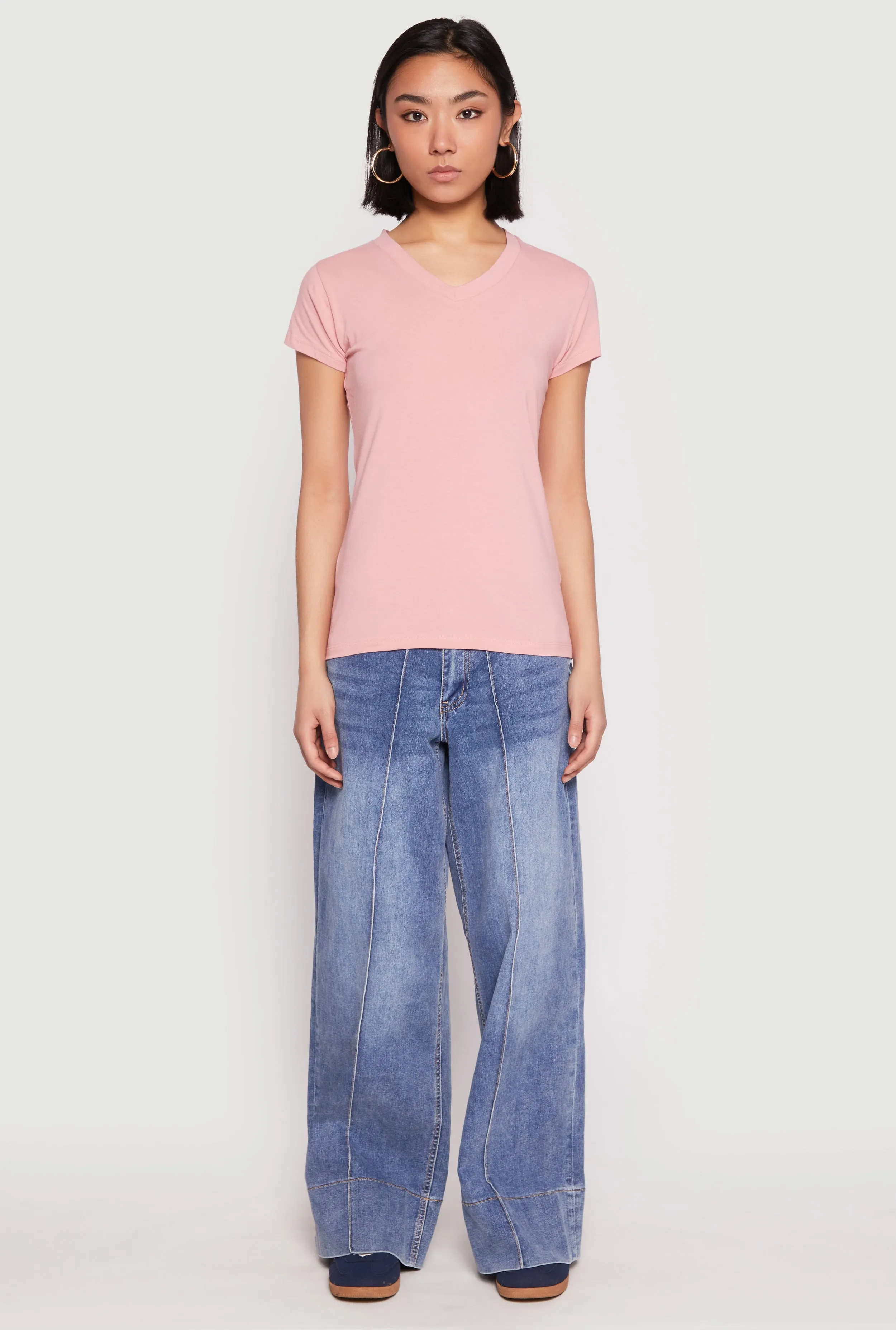 V Neck Short Sleeve Tee sold by Rainbow