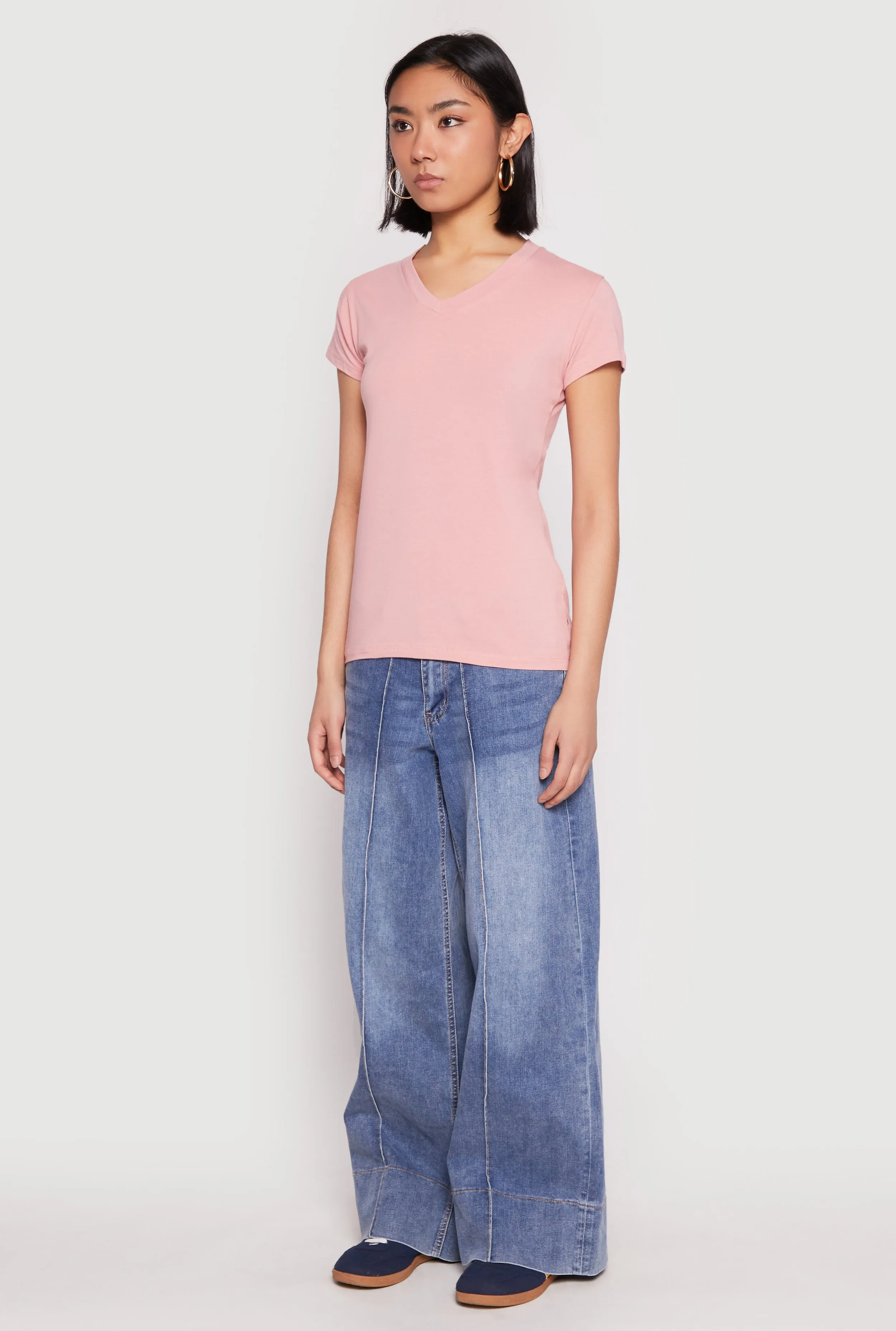 V Neck Short Sleeve Tee sold by Rainbow product image thumbnail 5