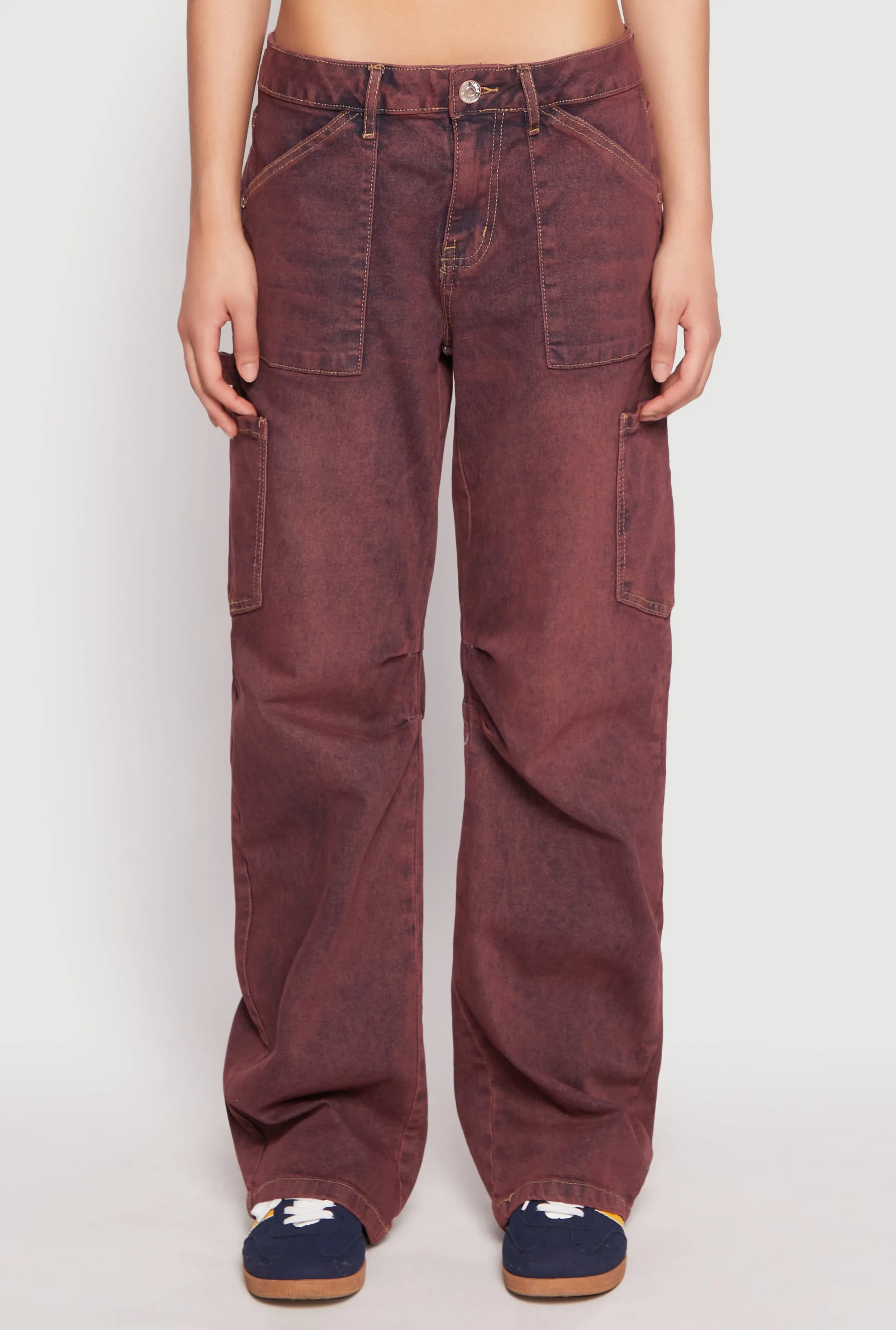 Almost Famous Mineral Wash Cargo Barrel Jeans sold by Rainbow product image thumbnail 5