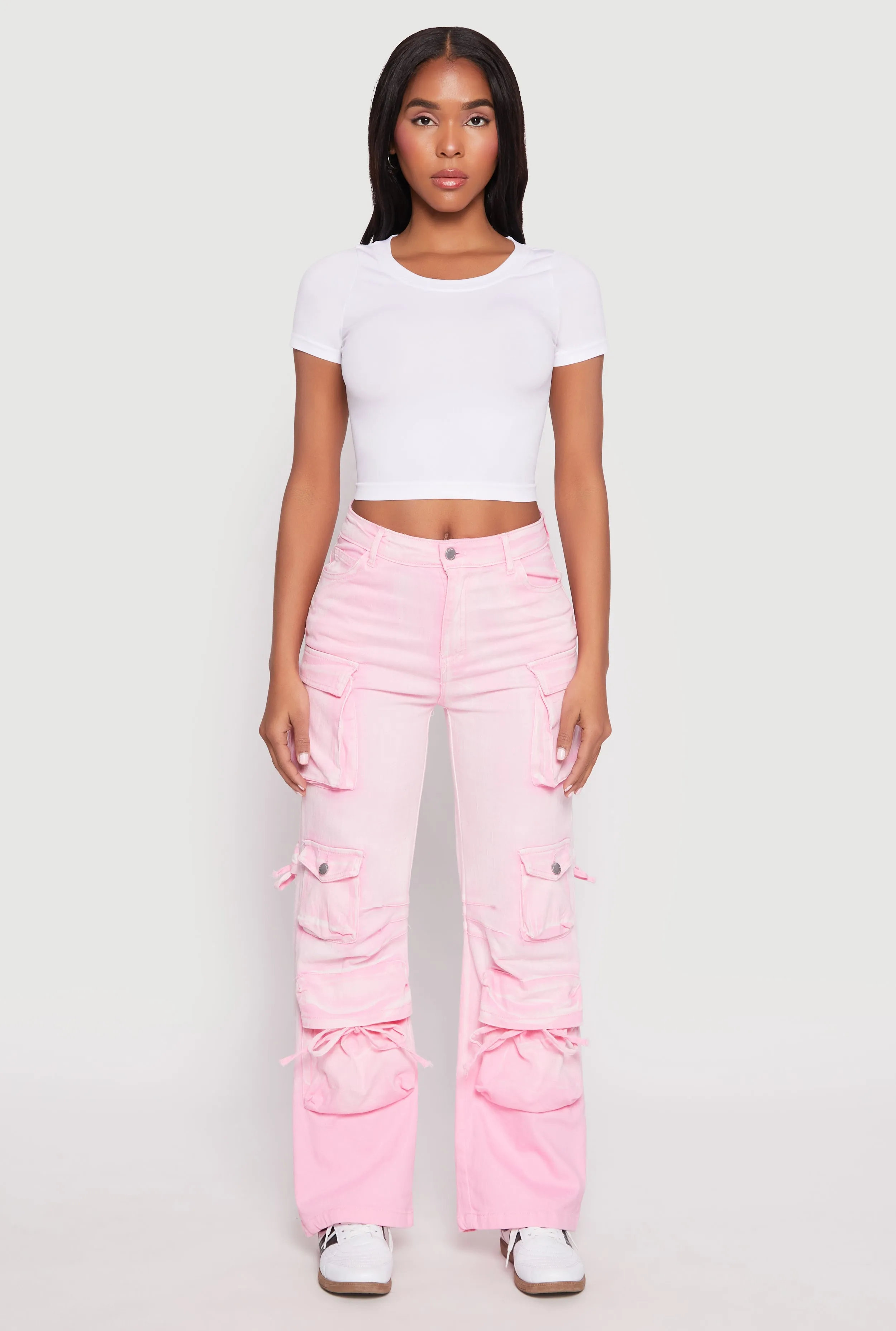 Daisy Mineral Wash Cargo Baggy Jeans sold by Rainbow