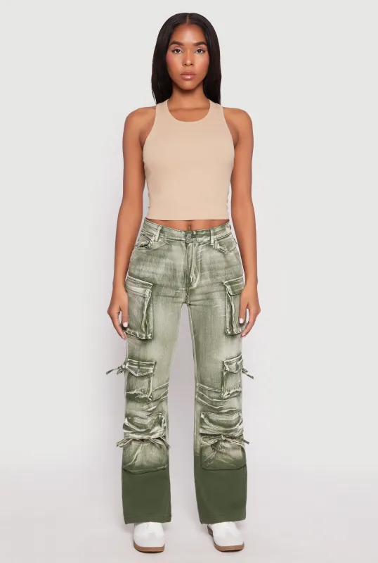 Daisy Mineral Wash Cargo Baggy Jeans sold by Rainbow