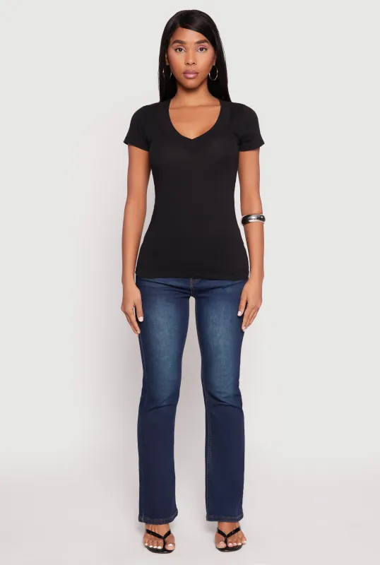 Short Sleeve V Neck T Shirt sold by Rainbow