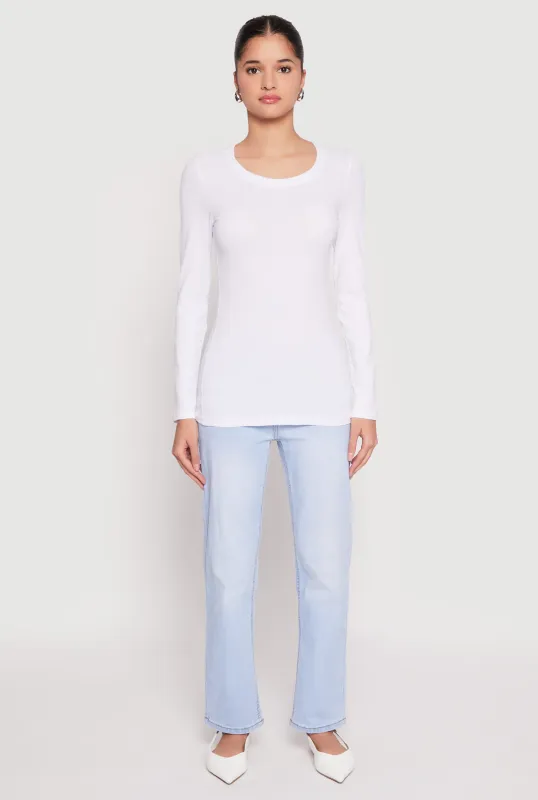 Basic Long Sleeve Crew Neck T Shirt sold by Rainbow