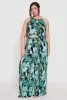 Plus Size Almost Famous Tropical Plisse Palazzo Pants sold by Rainbow