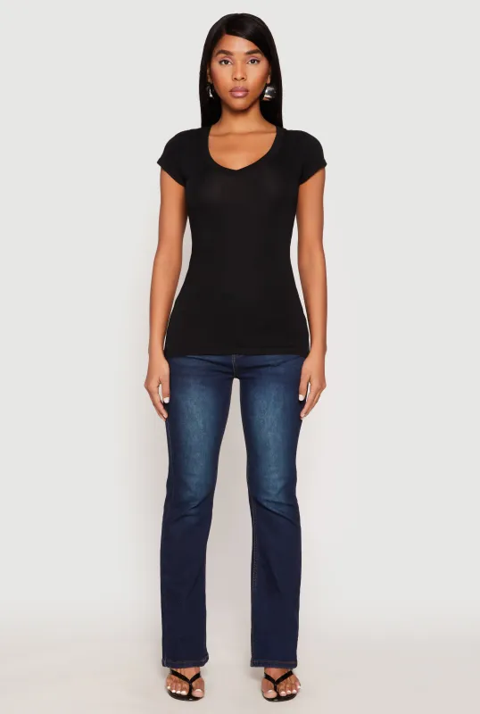V Neck Basic Short Sleeve Tee sold by Rainbow