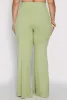 Plus Size Ribbed Knit High Waist Flared Pants sold by Rainbow
