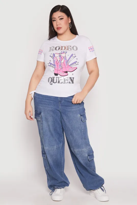 Plus Size Sequin Rodeo Queen Top sold by Rainbow