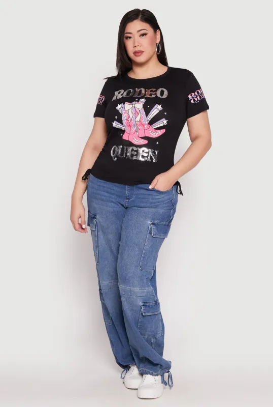 Plus Size Sequin Rodeo Queen Top sold by Rainbow