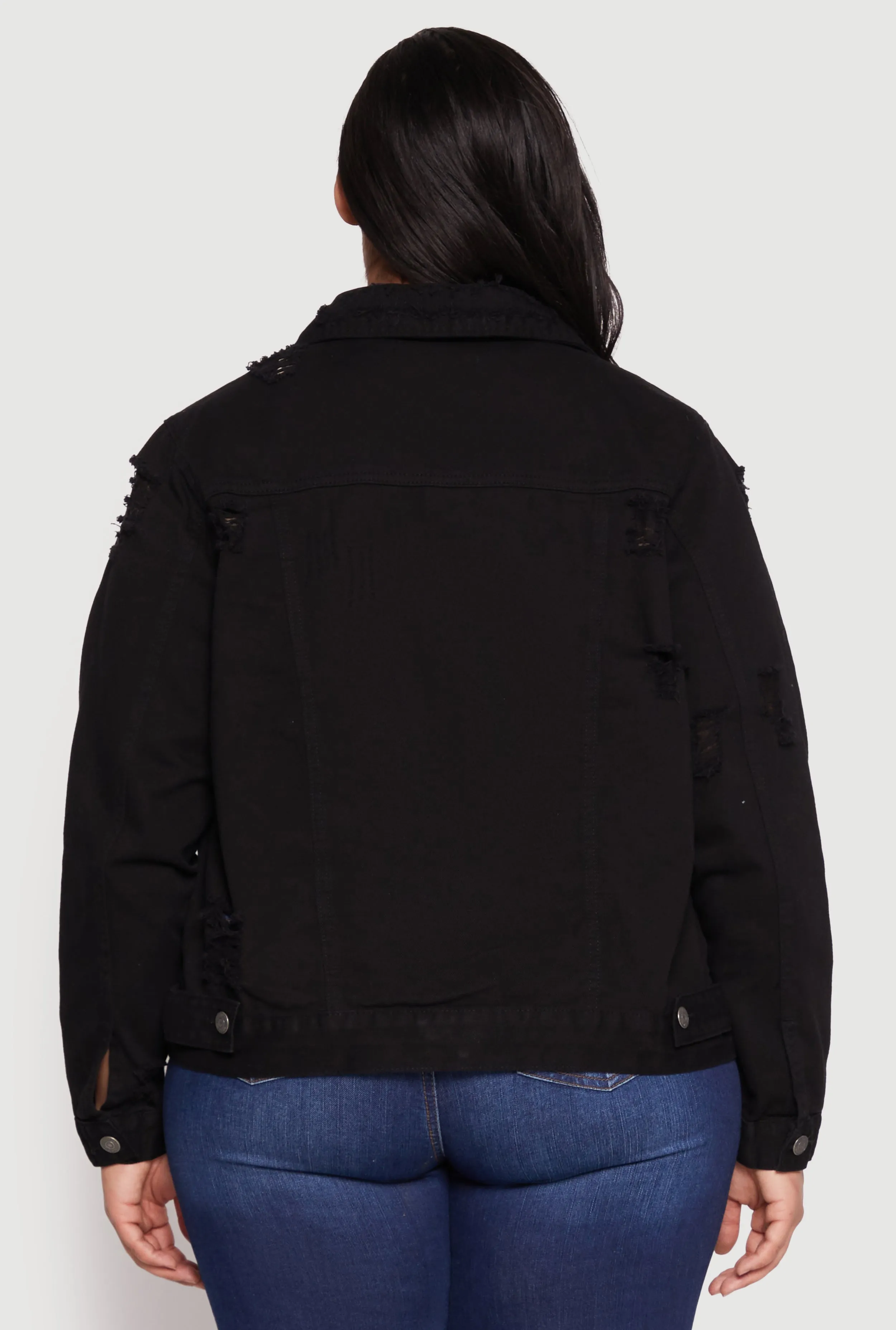 Plus Size Almost Famous Distressed Denim Jacket sold by Rainbow product image thumbnail 5