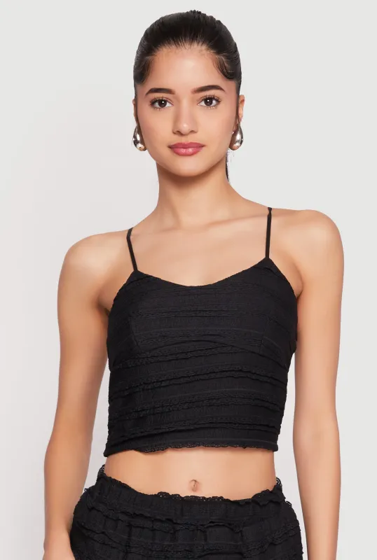 Almost Famous Tiered Cropped Cami sold by Rainbow