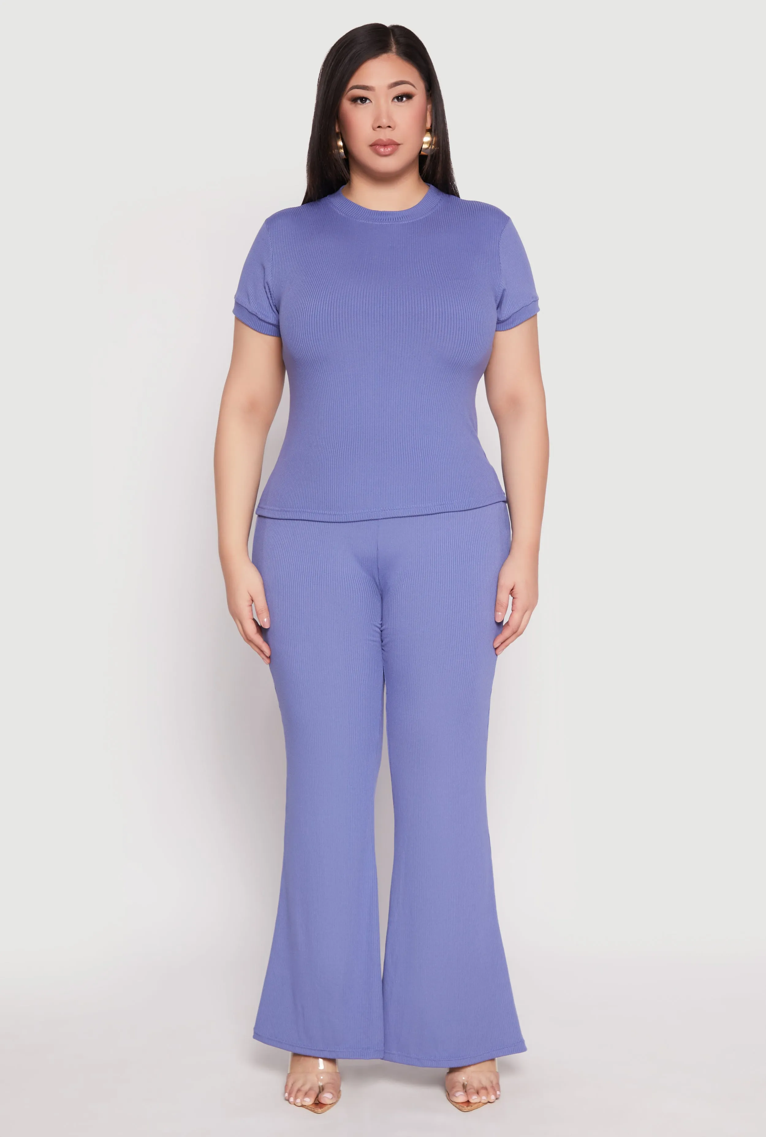 Plus Size Basic Ribbed Knit Crew Neck Top sold by Rainbow product image thumbnail 2