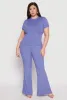 Plus Size Basic Ribbed Knit Crew Neck Top sold by Rainbow