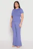 Plus Size Basic Ribbed Knit Crew Neck Top sold by Rainbow