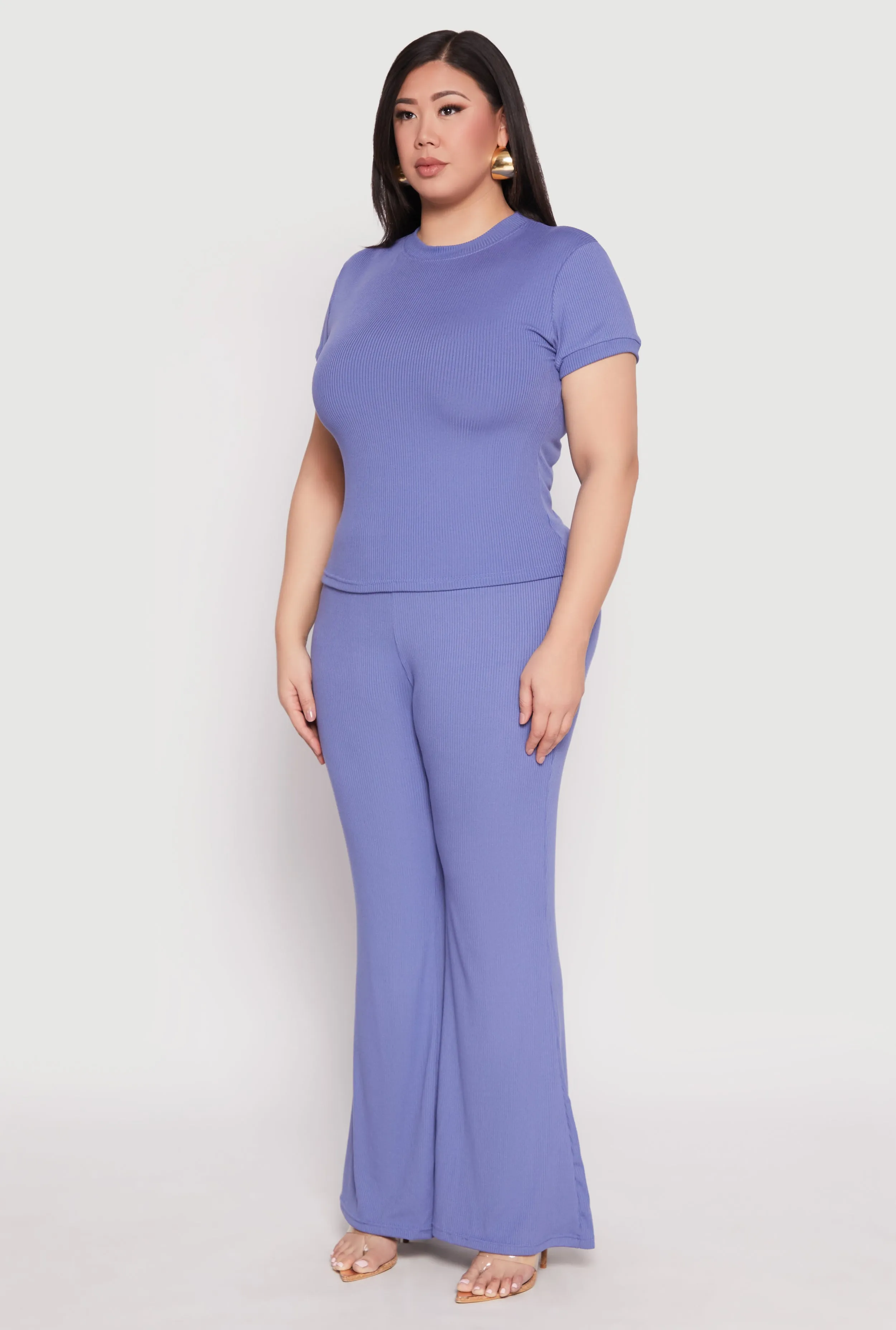 Plus Size Basic Ribbed Knit Crew Neck Top sold by Rainbow product image thumbnail 5