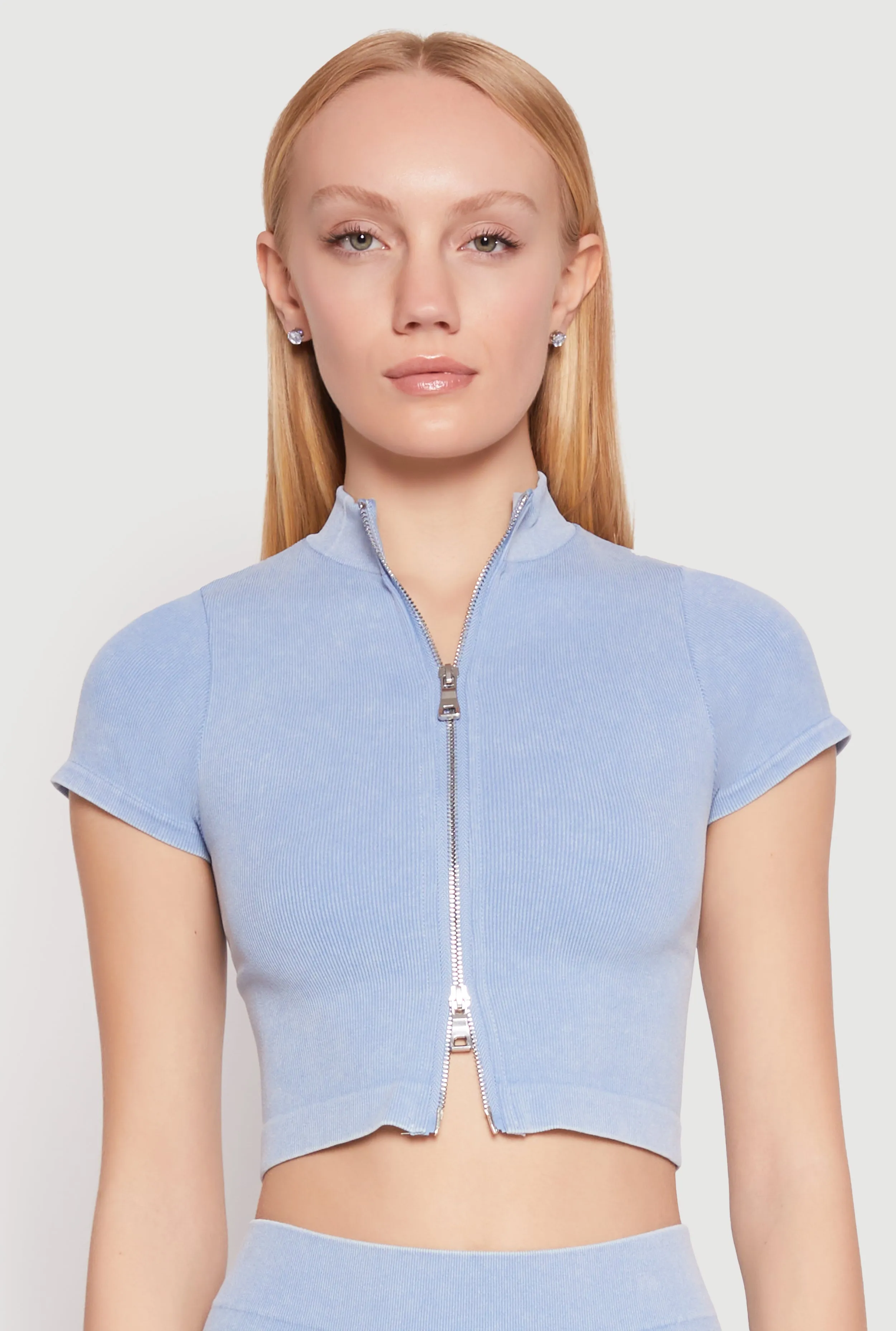 Seamless Mineral Wash Crop Top sold by Rainbow