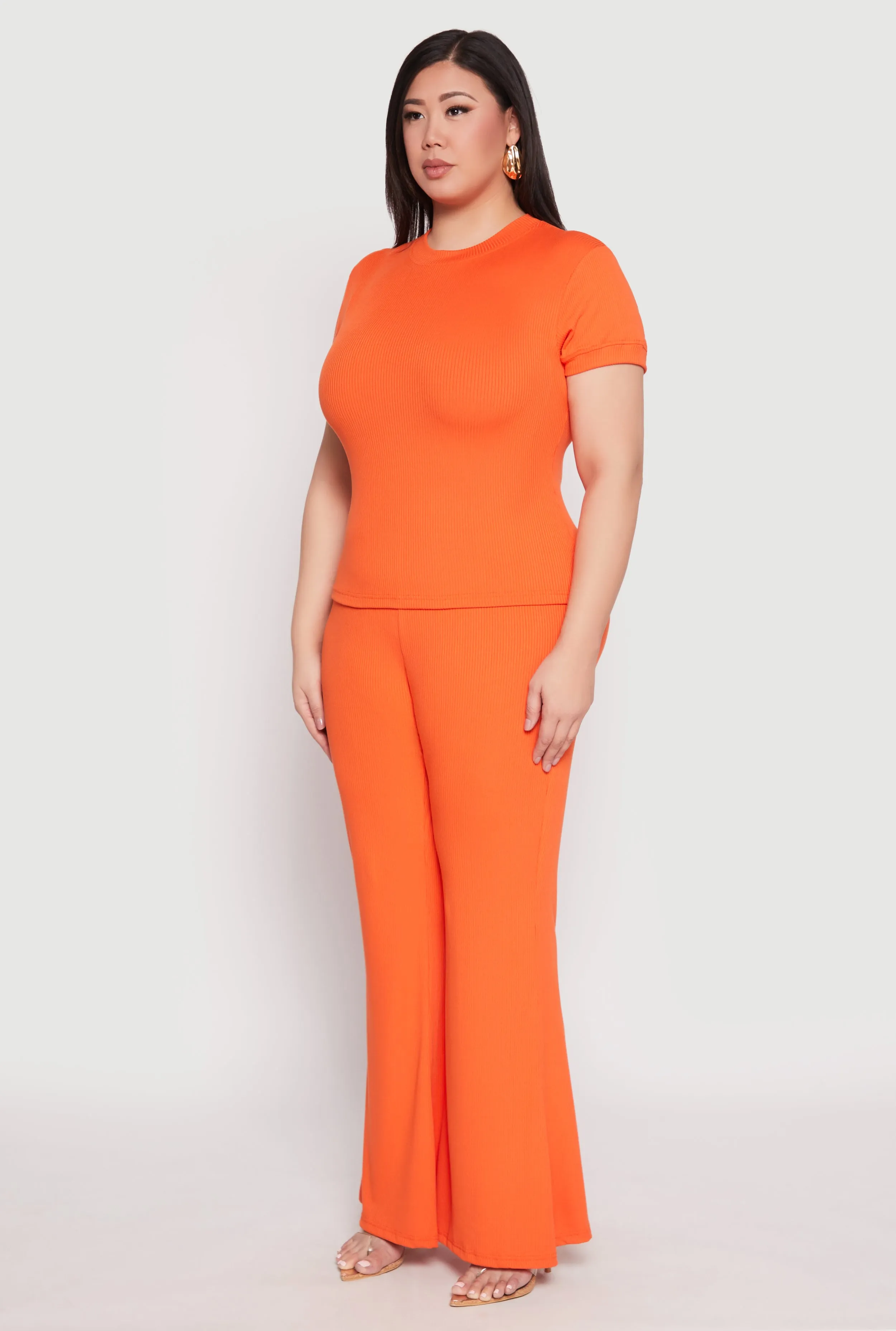 Plus Size Basic Ribbed Knit Crew Neck Top sold by Rainbow product image thumbnail 5