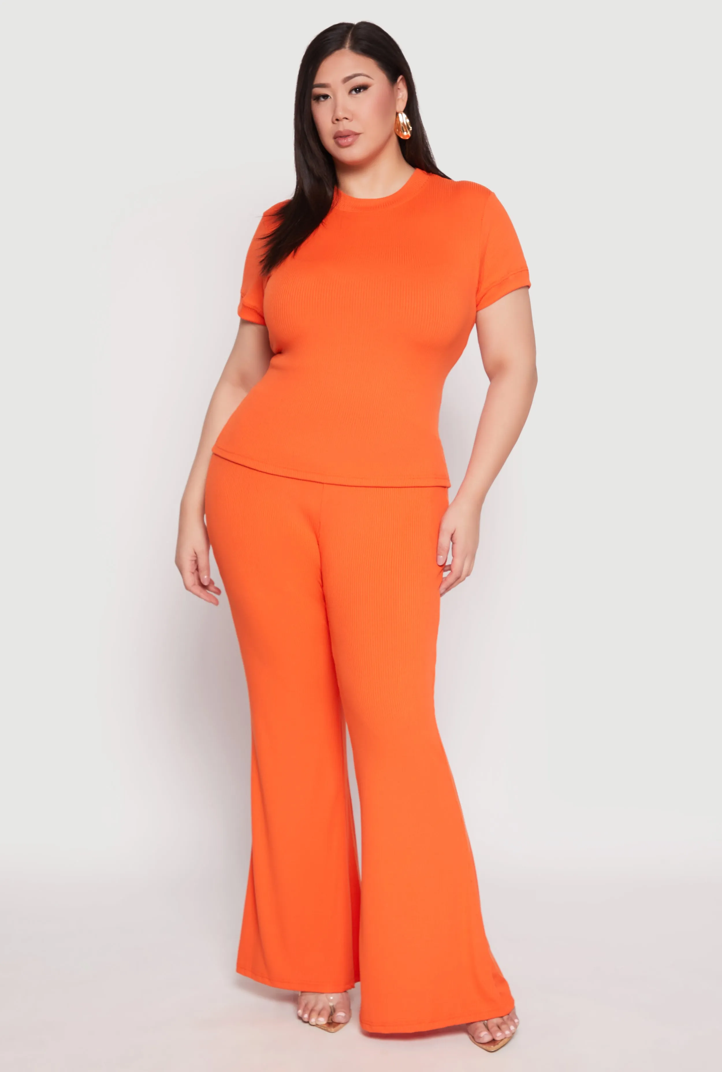 Plus Size Basic Ribbed Knit Crew Neck Top sold by Rainbow product image thumbnail 3