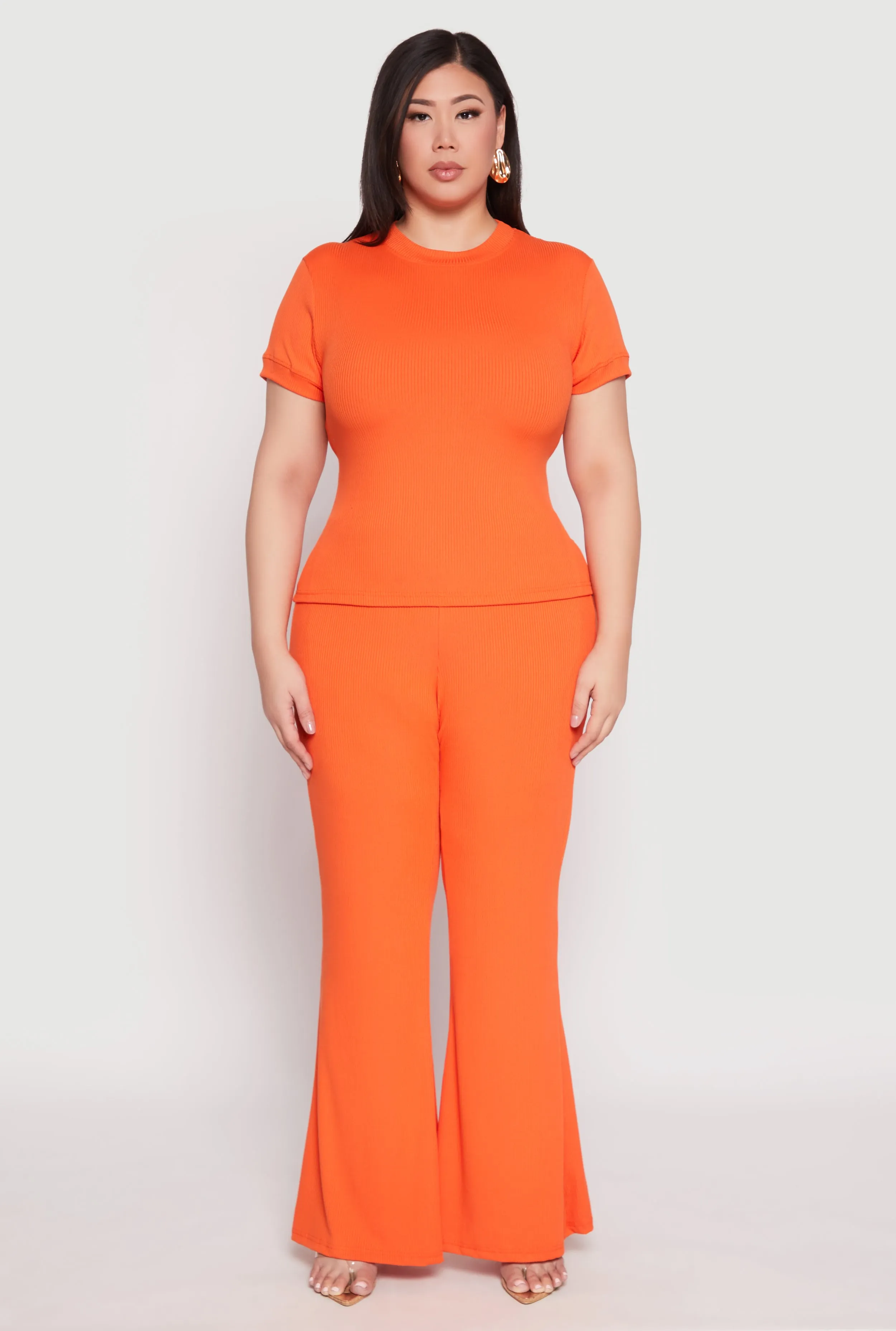 Plus Size Basic Ribbed Knit Crew Neck Top sold by Rainbow product image thumbnail 2