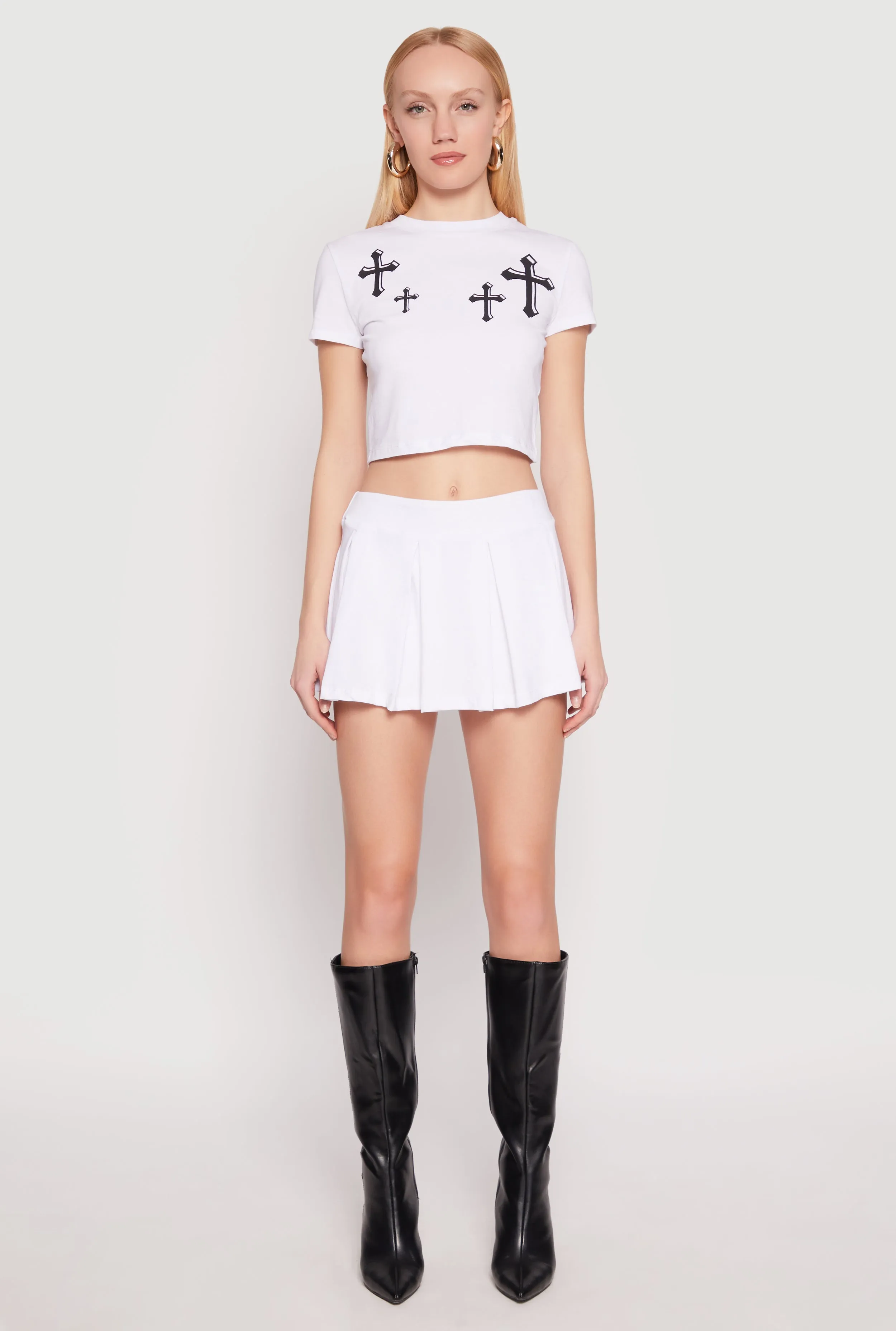 Cell Phone Pocket Pleated Skort sold by Rainbow