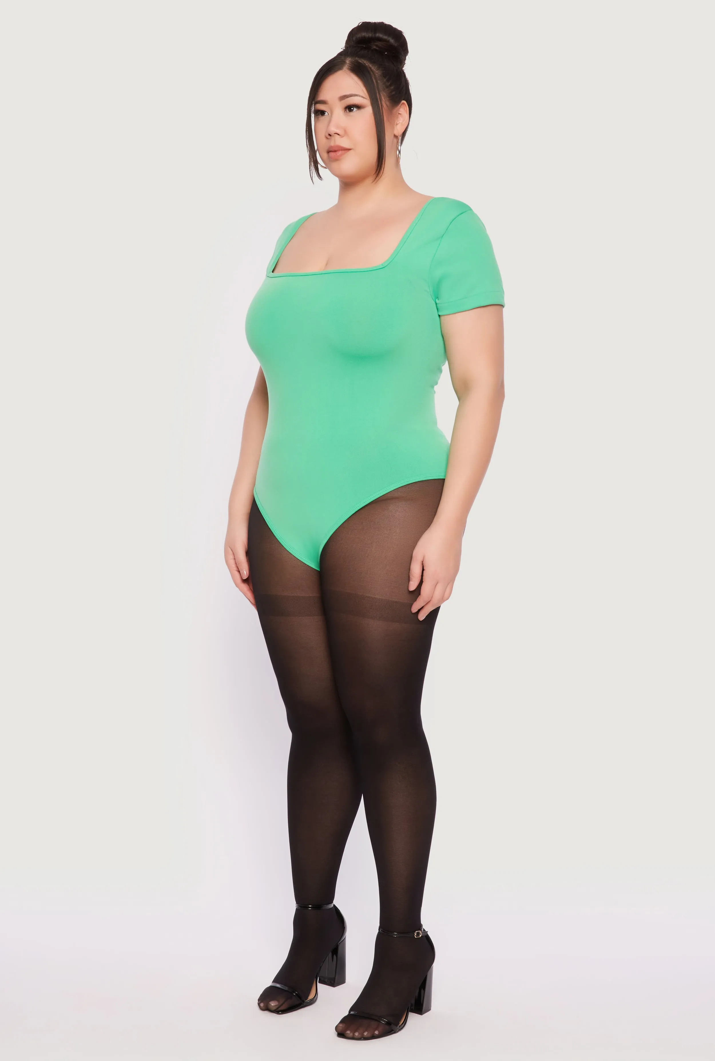 Plus Size Seamless Square Neck Bodysuit sold by Rainbow product image thumbnail 5
