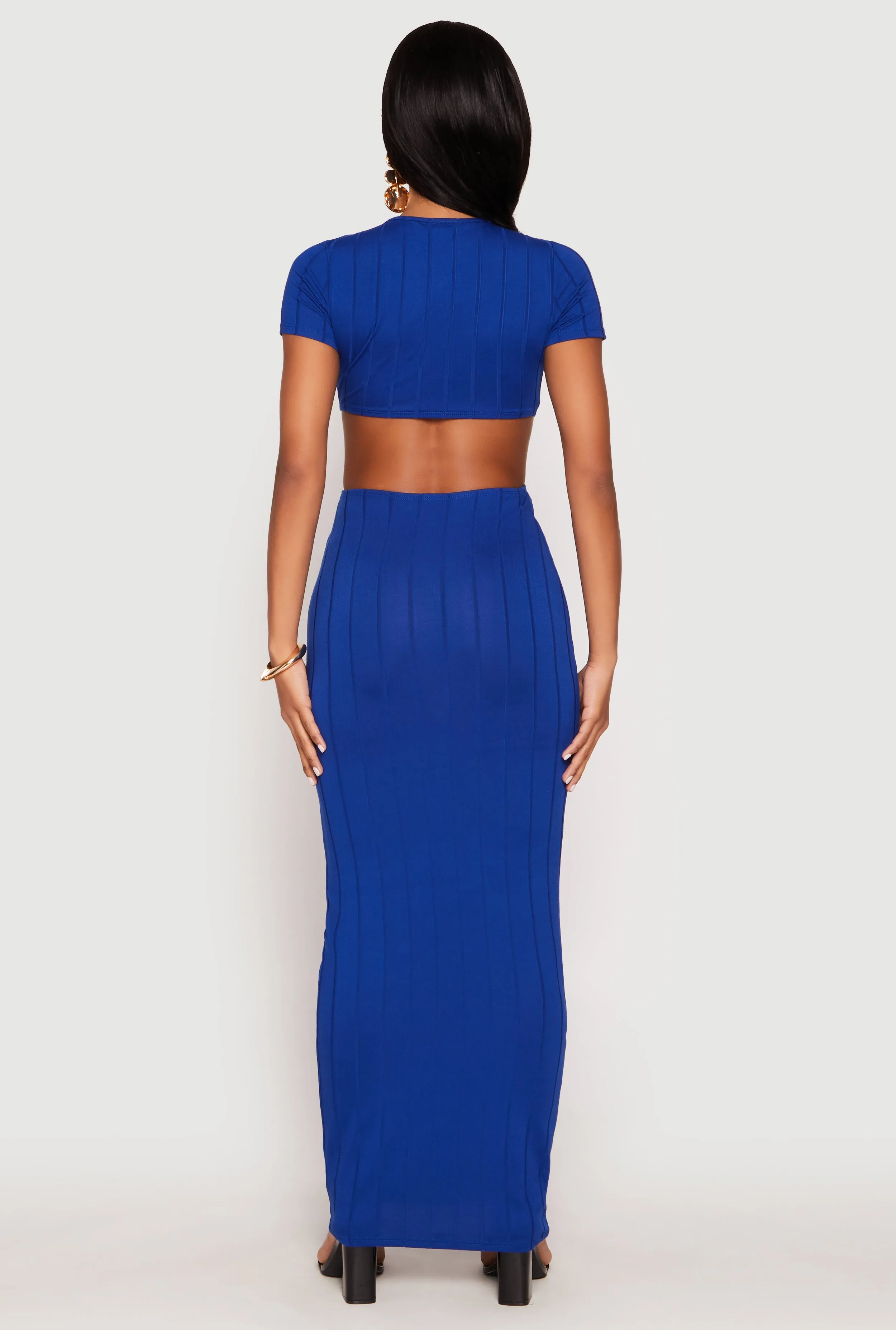 Ribbed Knit O Ring Cut Out Maxi Dress sold by Rainbow product image thumbnail 5