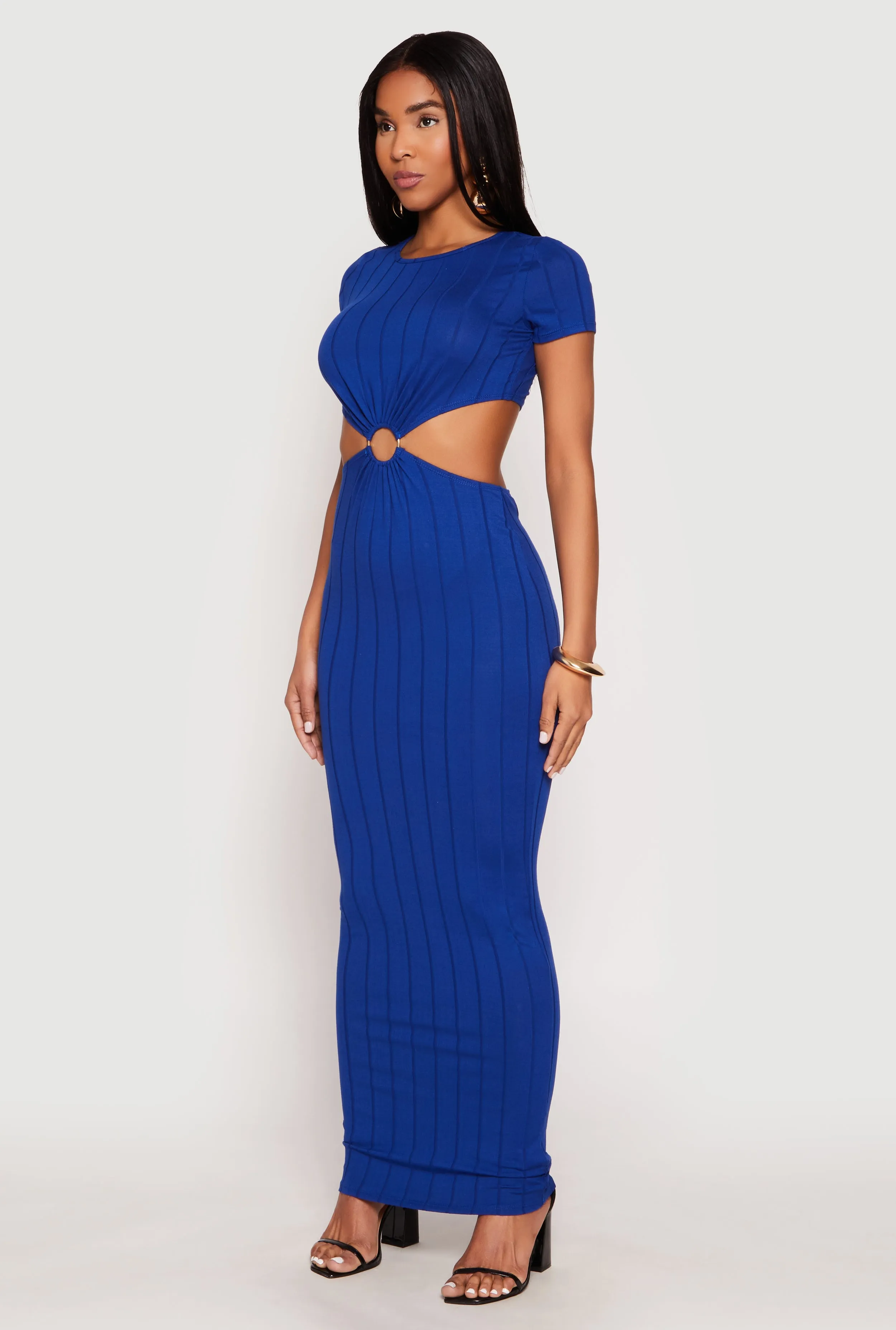 Ribbed Knit O Ring Cut Out Maxi Dress sold by Rainbow product image thumbnail 3