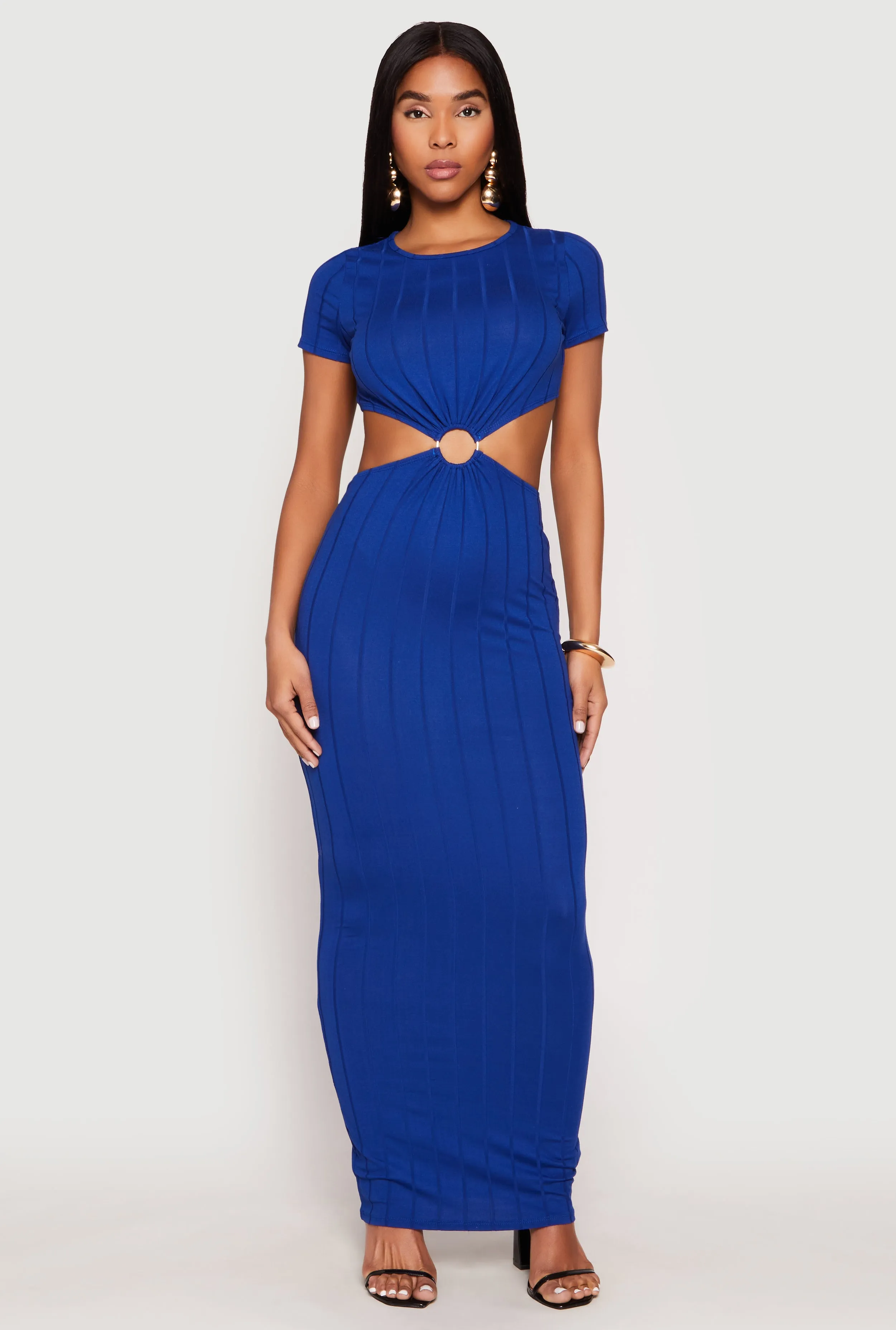 Ribbed Knit O Ring Cut Out Maxi Dress sold by Rainbow product image thumbnail 2