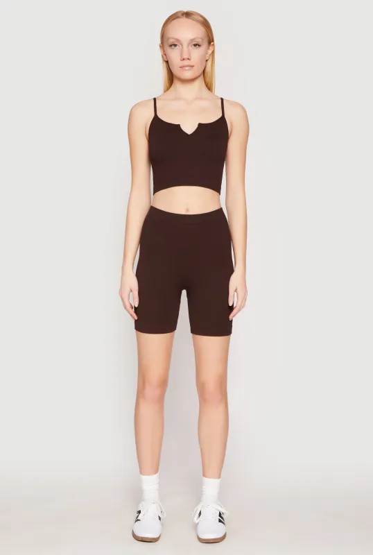 Seamless Notch Neck Cami and Biker Shorts sold by Rainbow