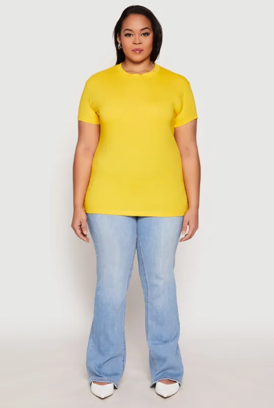 Plus Size Short Sleeve Crew Neck T Shirt sold by Rainbow
