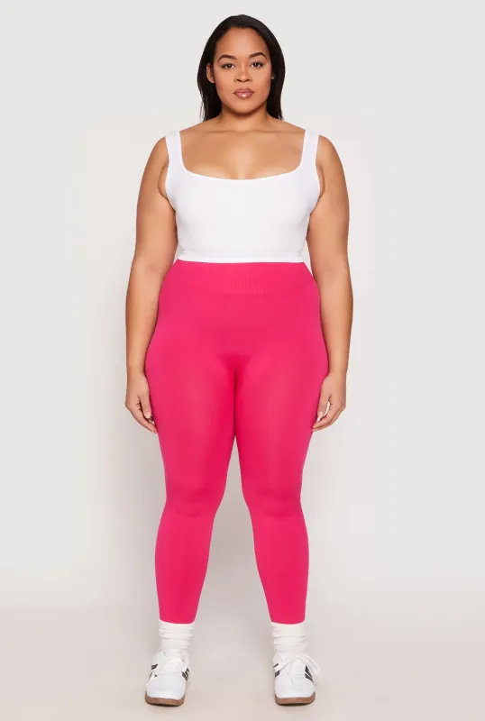 Plus Size Seamless High Waisted Leggings sold by Rainbow