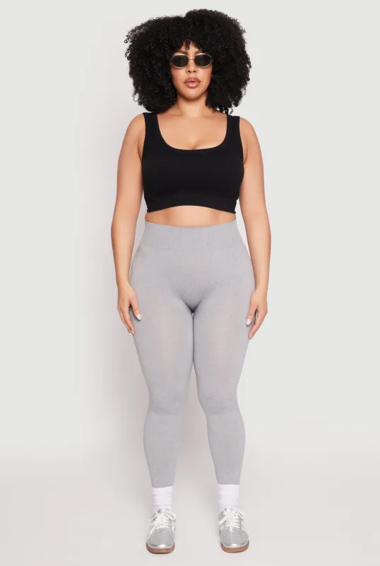 Plus Size Seamless High Waisted Leggings sold by Rainbow