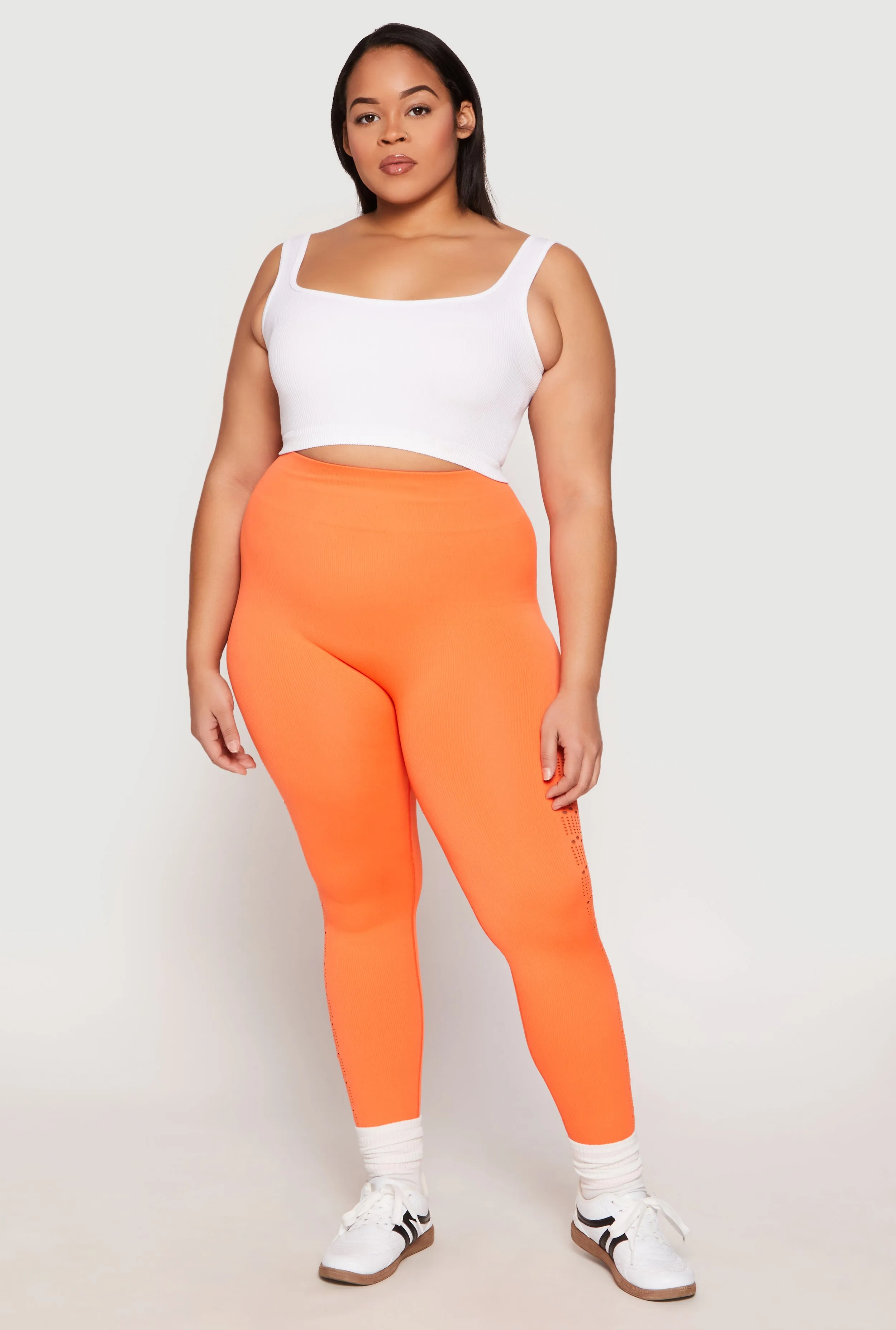 Plus Size Side Laser Cut Seamless Leggings sold by Rainbow product image thumbnail 2