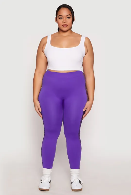 Plus Size Seamless Cut Out Side Leggings sold by Rainbow