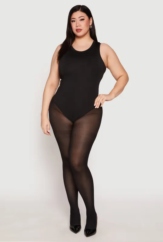 Plus Size Daisy Crew Neck Tank Bodysuit sold by Rainbow
