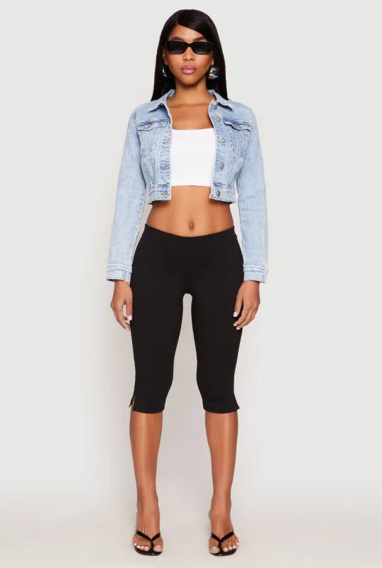 WAX Mineral Wash Cropped Denim Jacket sold by Rainbow