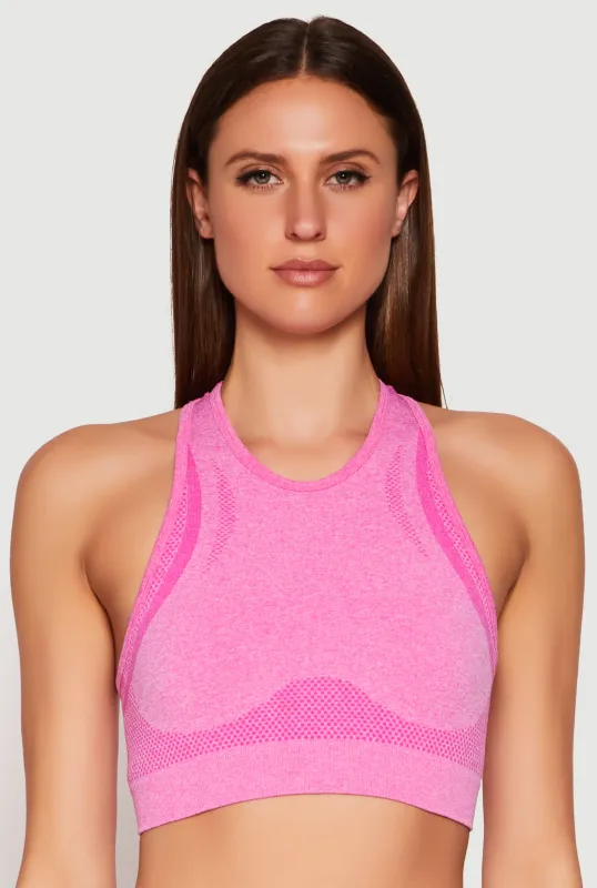 Seamless Racerback Active Crop Top sold by Rainbow