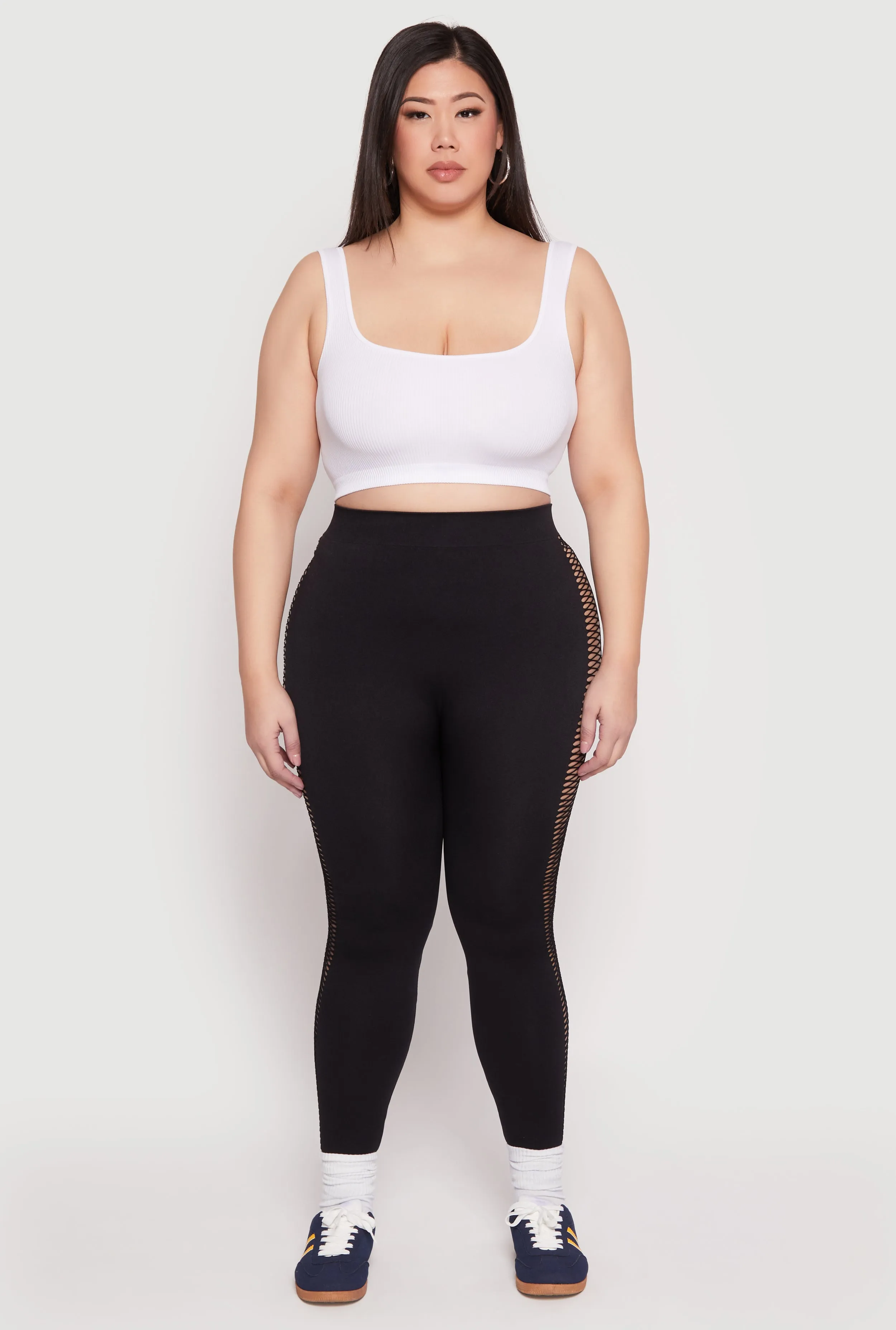 Plus Size Seamless Cut Out Side Leggings sold by Rainbow