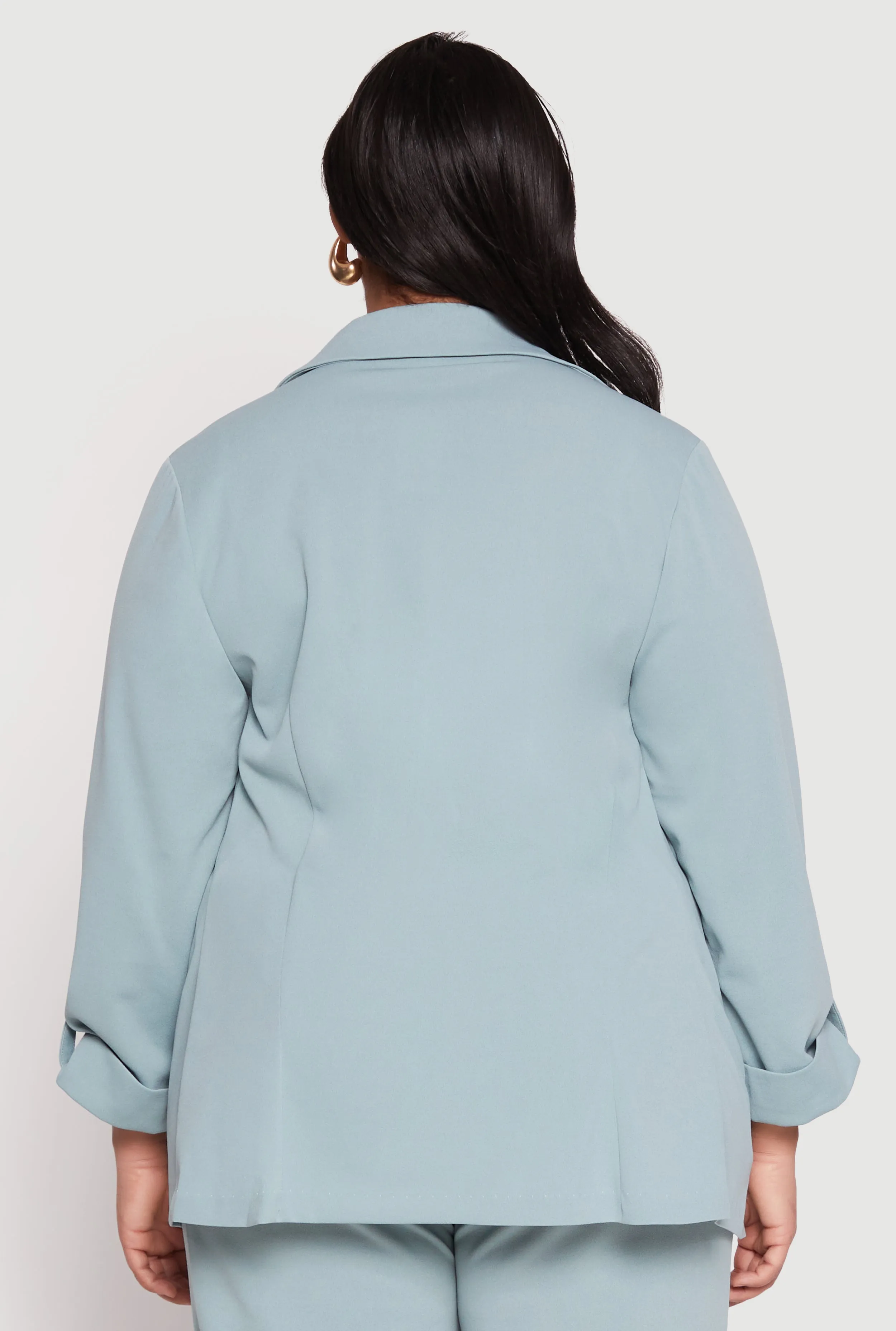 Plus Size Crepe Knit Tabbed Sleeve Blazer sold by Rainbow product image thumbnail 5