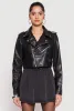 Daisy Faux Leather Cropped Moto Jacket sold by Rainbow