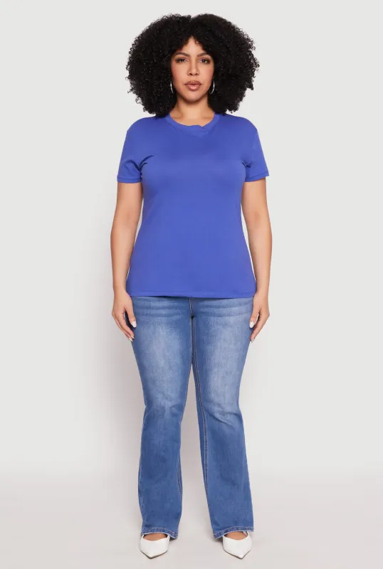 Plus Size Short Sleeve Crew Neck T Shirt sold by Rainbow