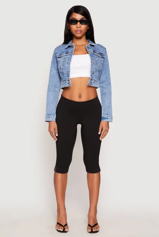 WAX Mineral Wash Cropped Denim Jacket sold by Rainbow