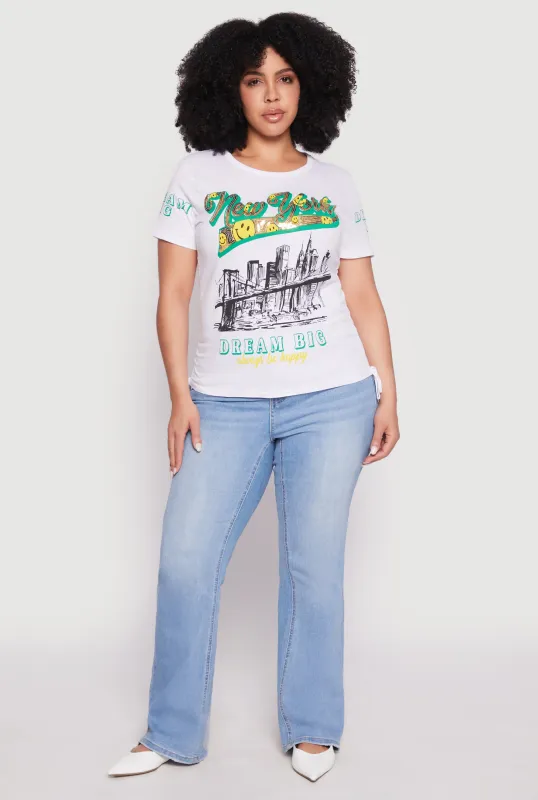 Plus Size Sequin New York Graphic Tee sold by Rainbow