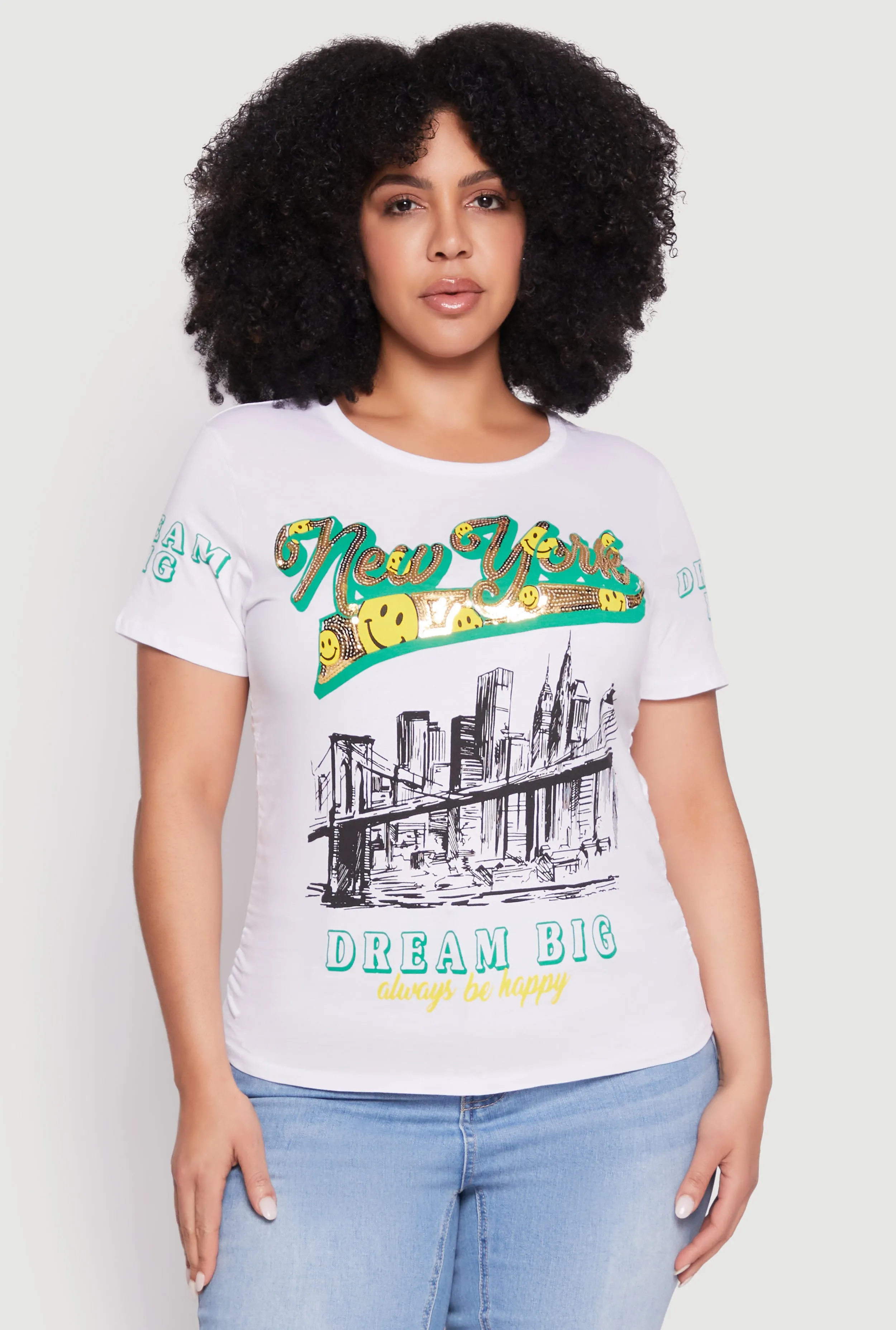Plus Size Sequin New York Graphic Tee sold by Rainbow product image thumbnail 2