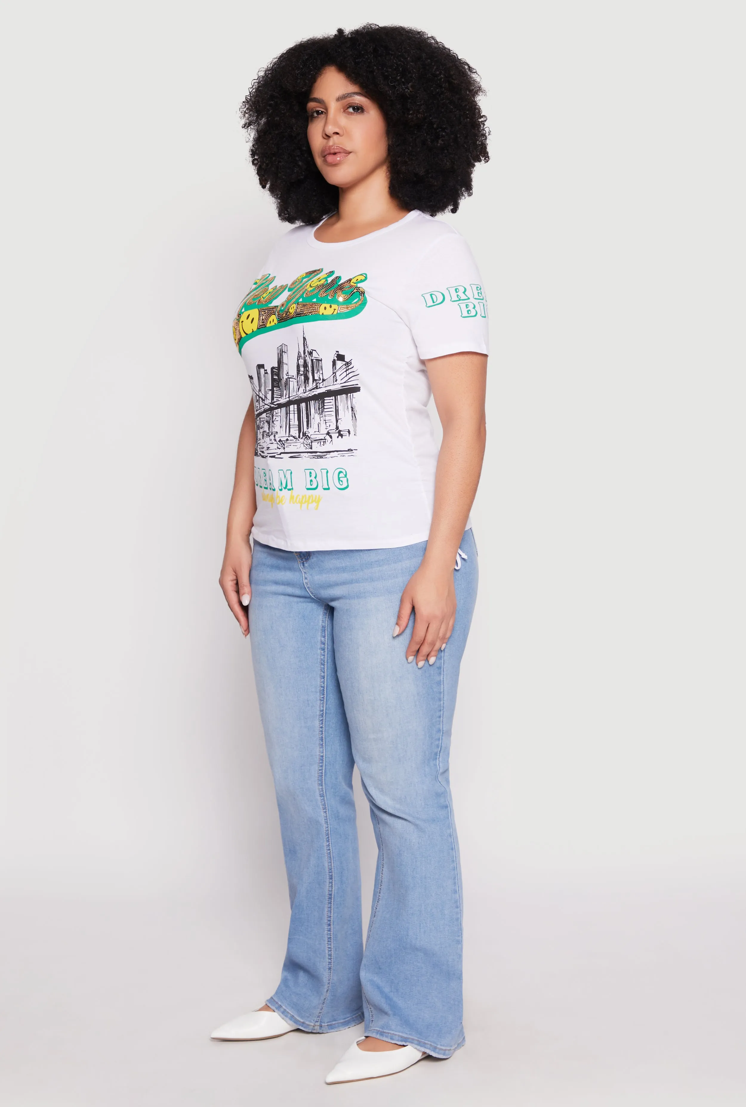 Plus Size Sequin New York Graphic Tee sold by Rainbow product image thumbnail 3